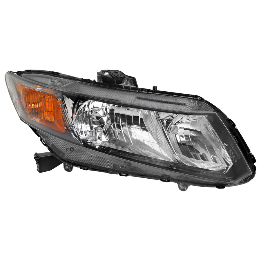 2012-2013 Honda Civic Coupe / 2012-2015 Civic Sedan Factory Style Headlight (Matte Black Housing / Clear Lens) - Passenger Side Only