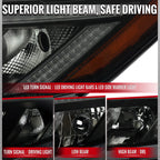 2012-2013 Honda Civic Coupe / 2012-2015 Civic Sedan LED Bar Factory Style Replacement Headlights (Matte Black Housing / Smoked Lens)