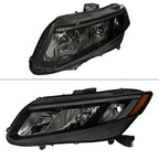 2012-2013 Honda Civic Coupe / 2012-2015 Civic Sedan LED Bar Factory Style Replacement Headlights (Matte Black Housing / Smoked Lens)