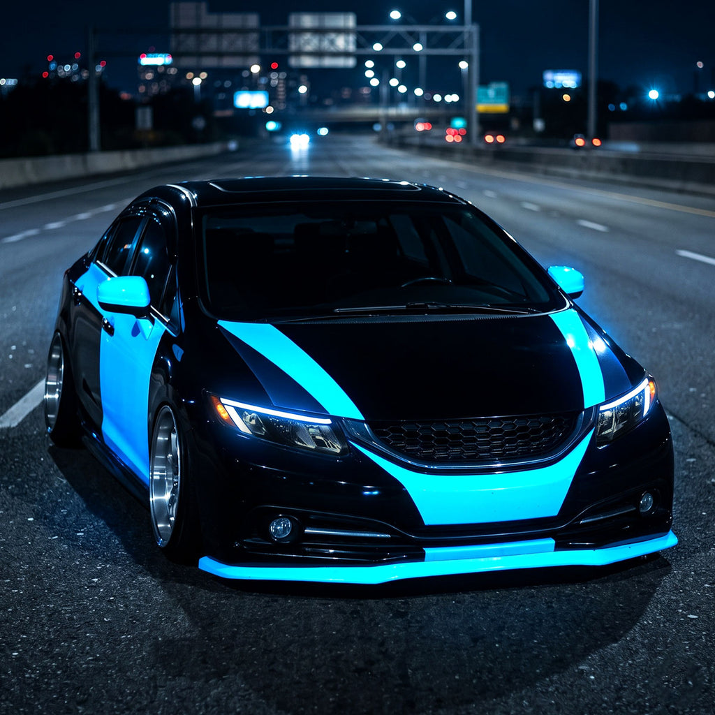 2012-2013 Honda Civic Coupe / 2012-2015 Civic Sedan LED Bar Factory Style Replacement Headlights (Matte Black Housing / Smoked Lens)