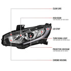 2016-2021 Honda Civic LED Strip Factory Style Projector Headlights (Chrome Housing/Clear Lens)