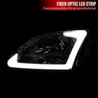 1996-1998 Honda Civic Coupe / Sedan LED Bar Factory Style Headlights (Chrome Housing / Clear Lens)