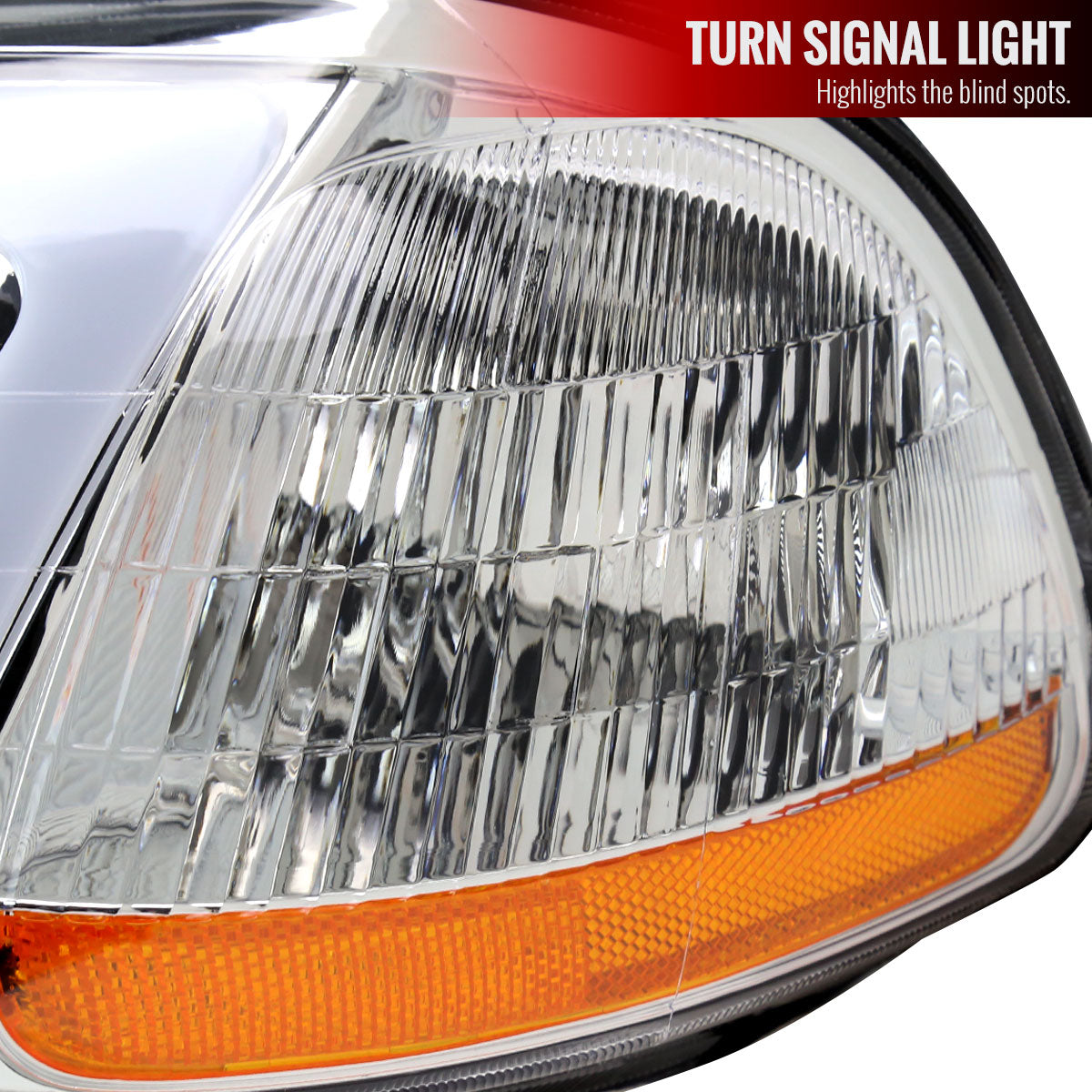 1996-1998 Honda Civic Coupe / Sedan LED Bar Factory Style Headlights (Chrome Housing / Clear Lens)