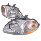 1996-1998 Honda Civic Factory Style Headlights (Chrome Housing / Clear Lens)