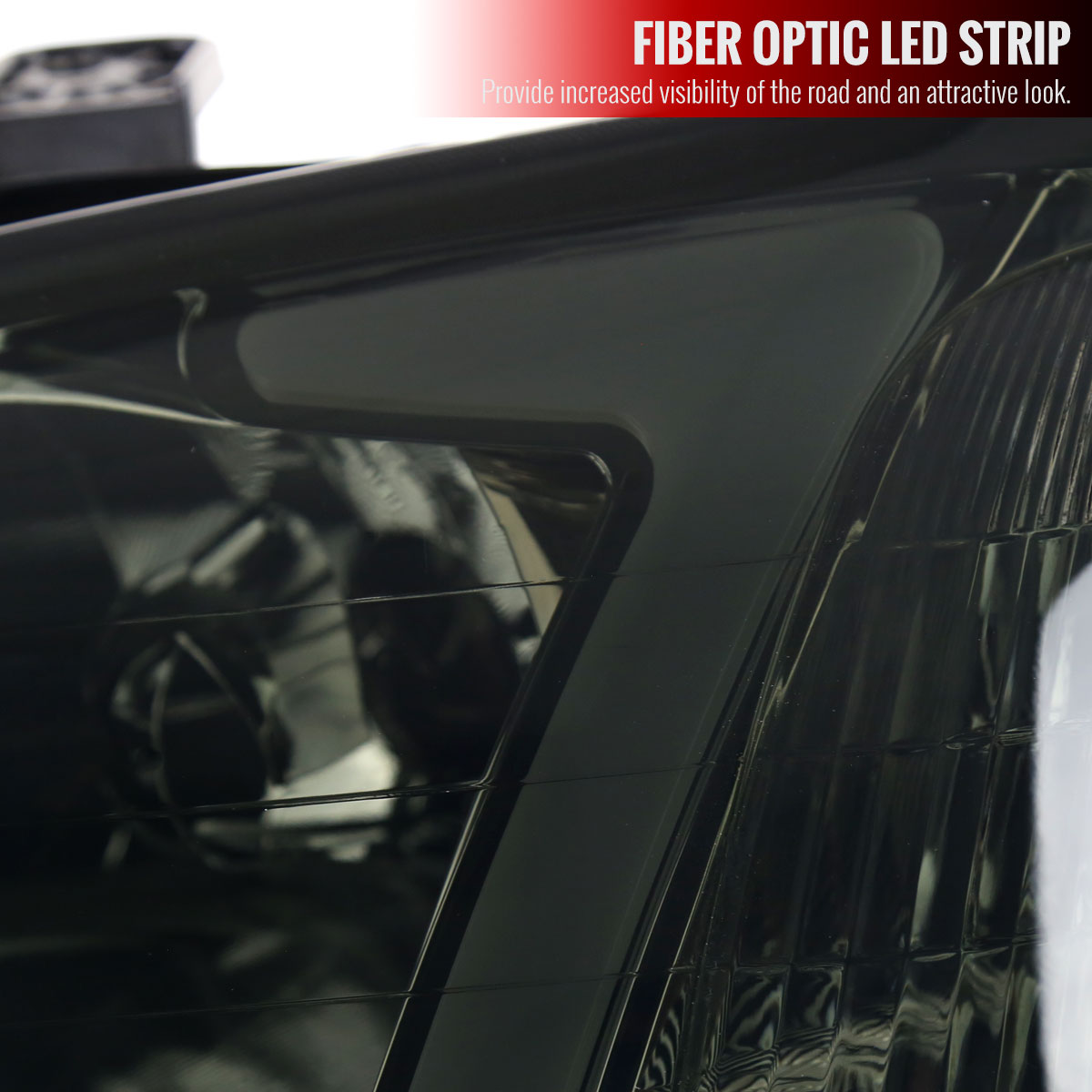 1996-1998 Honda Civic Coupe / Sedan LED Bar Factory Style Headlights (Chrome Housing / Smoked Lens)