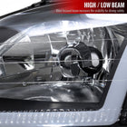 1996-1998 Honda Civic Coupe / Sedan LED Bar Factory Style Headlights (Matte Black Housing / Clear Lens)