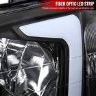 1996-1998 Honda Civic Coupe / Sedan LED Bar Factory Style Headlights (Matte Black Housing / Clear Lens)