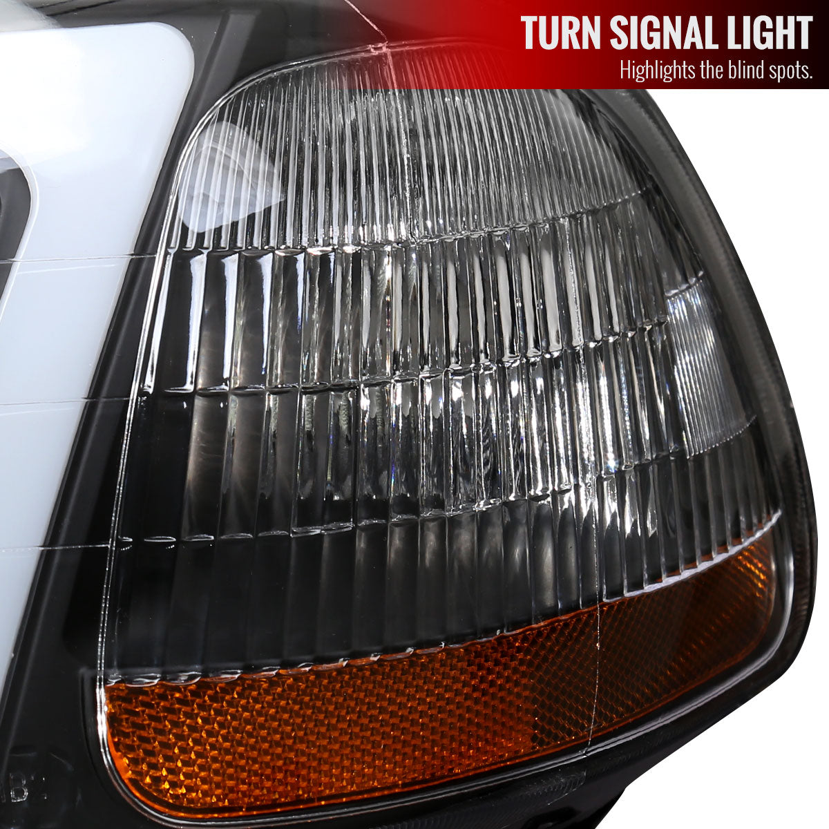 1996-1998 Honda Civic Coupe / Sedan LED Bar Factory Style Headlights (Matte Black Housing / Clear Lens)