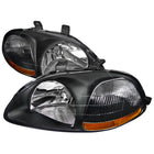 1996-1998 Honda Civic Factory Style Headlights (Matte Black Housing / Clear Lens)