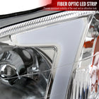 1999-2000 Honda Civic Coupe / Sedan LED Bar Factory Style Headlights (Chrome Housing / Clear Lens)