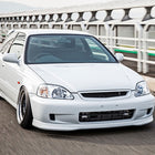 1999-2000 Honda Civic Factory Style Headlights (Chrome Housing / Clear Lens)