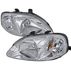 1999-2000 Honda Civic Factory Style Headlights (Chrome Housing / Clear Lens)