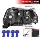 1999-2000 Honda Civic Coupe / Sedan LED Bar Factory Style Headlights (Matte Black Housing / Clear Lens)