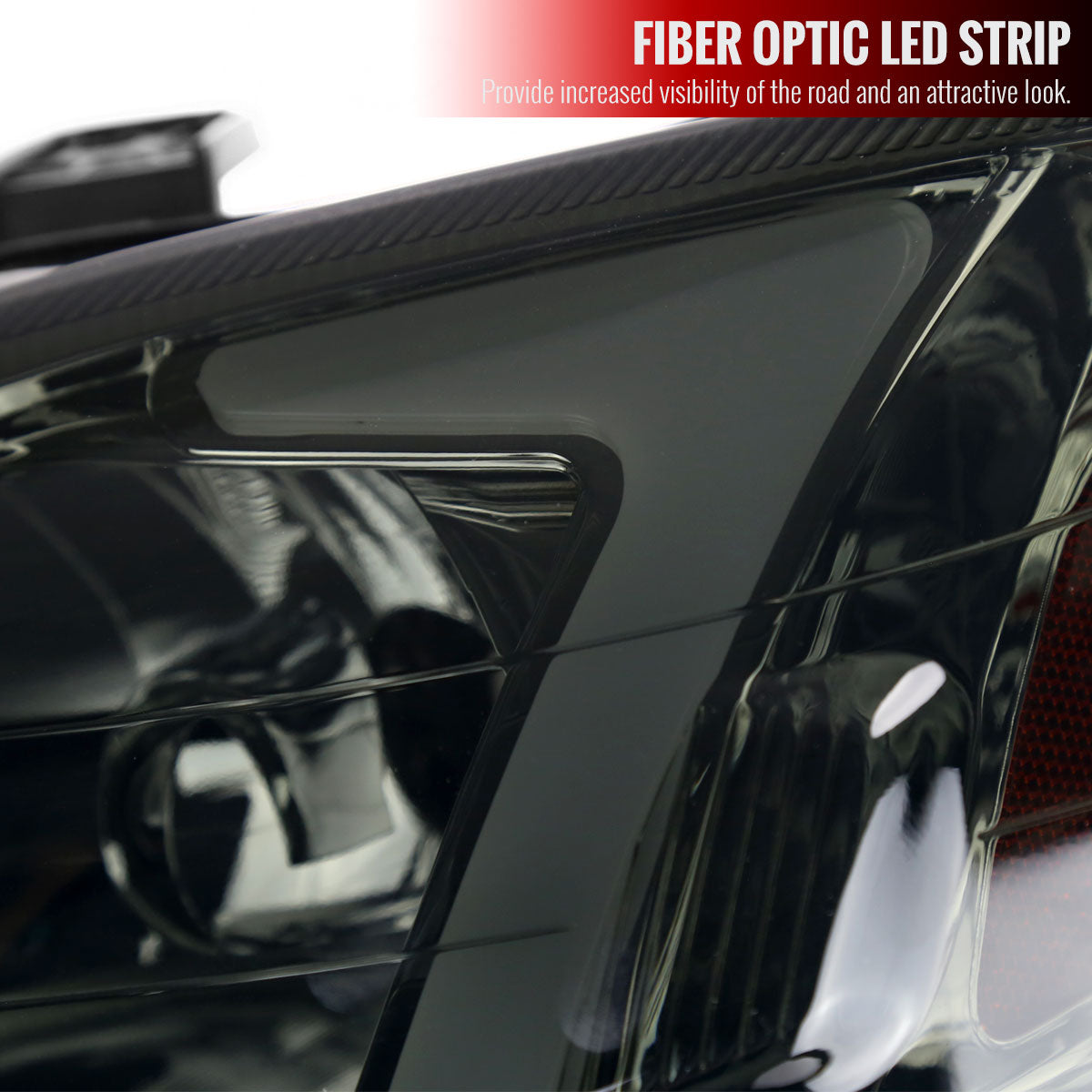 1999-2000 Honda Civic Coupe / Sedan LED Bar Factory Style Headlights (Chrome Housing / Smoked Lens)