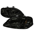 1999-2000 Honda Civic Factory Style Headlights (Chrome Housing / Smoked Lens)