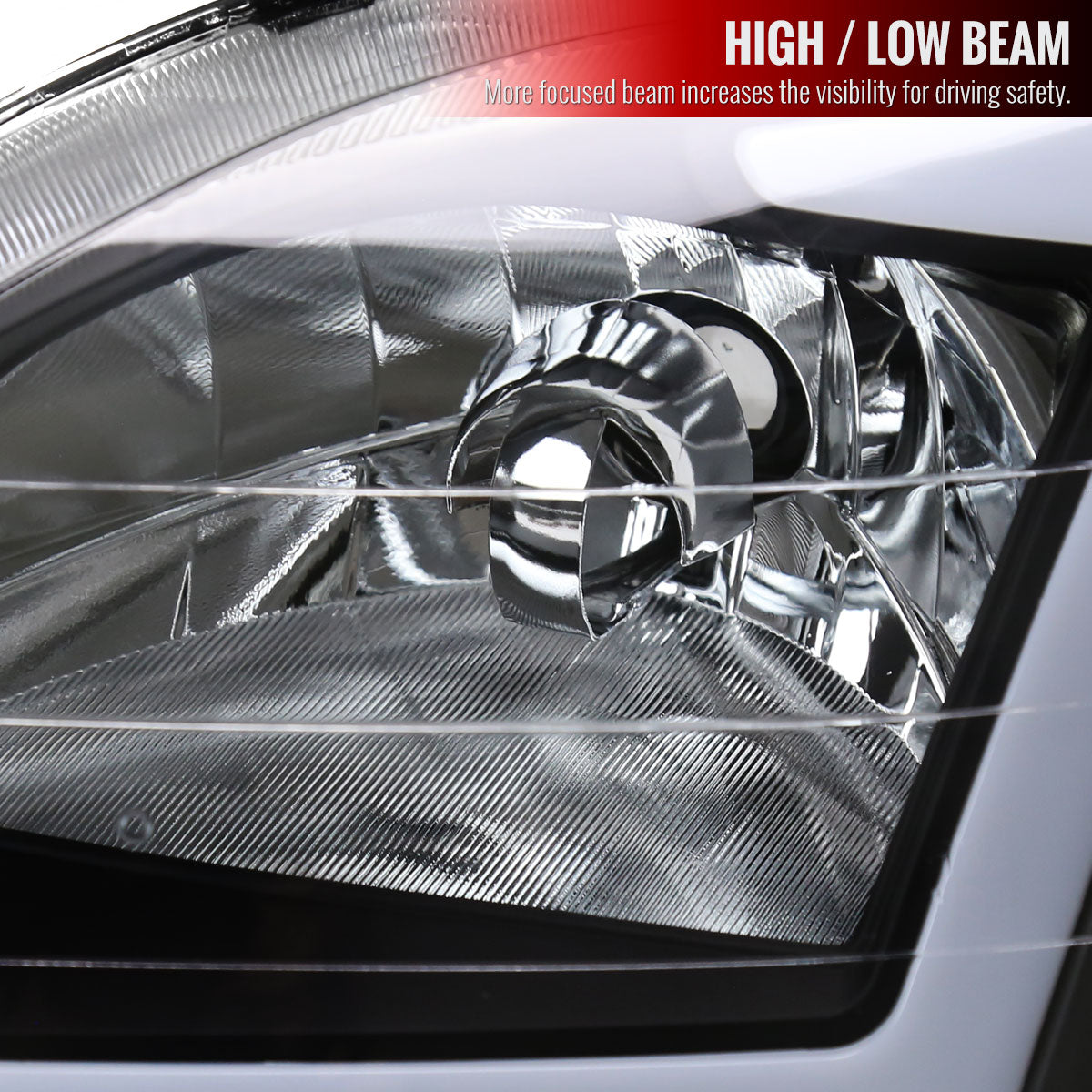 1999-2000 Honda Civic Coupe / Sedan LED Bar Factory Style Headlights (Matte Black Housing / Clear Lens)