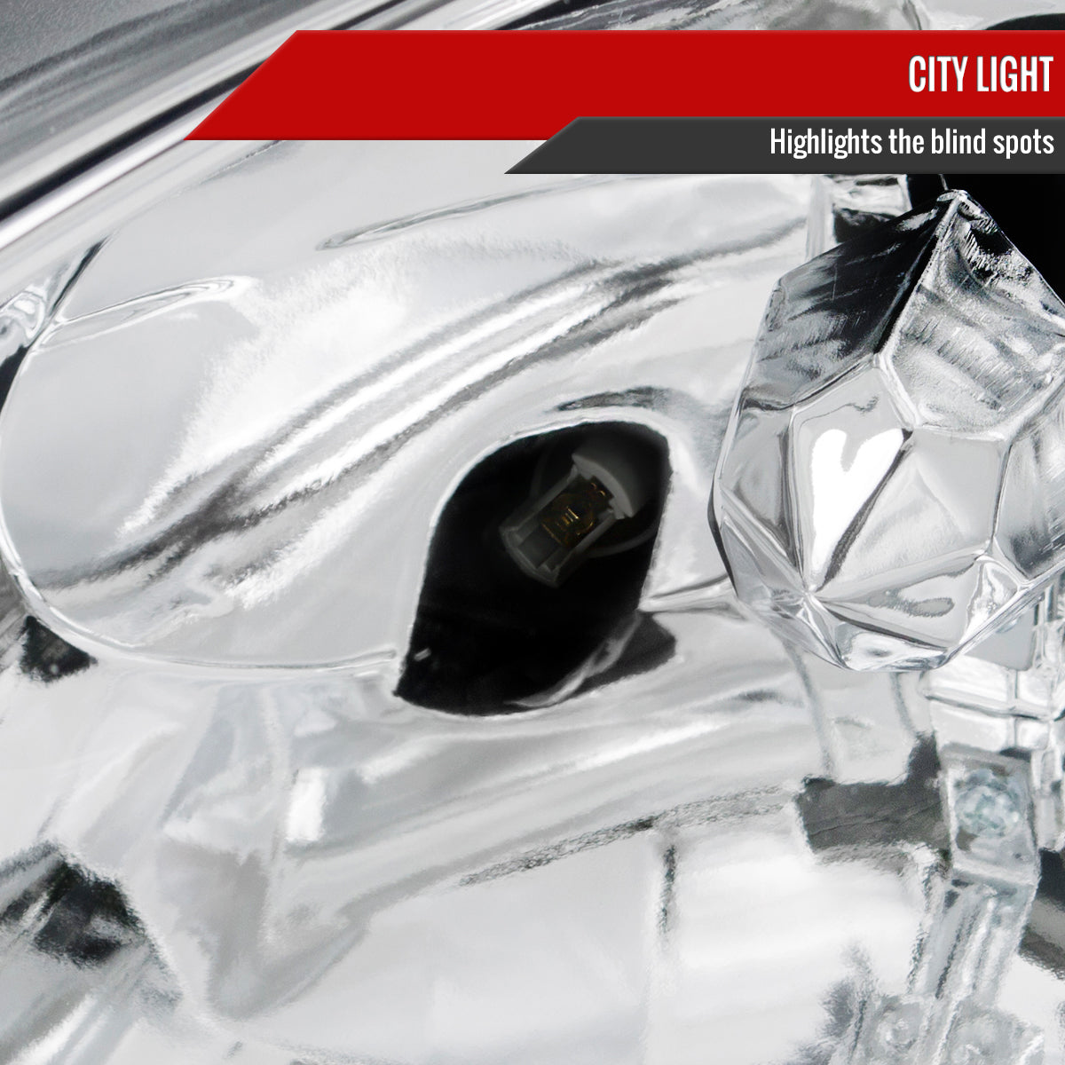 1993-1997 Honda Del Sol Crystal Headlights w/ Amber Reflector (Chrome Housing / Clear Lens)
