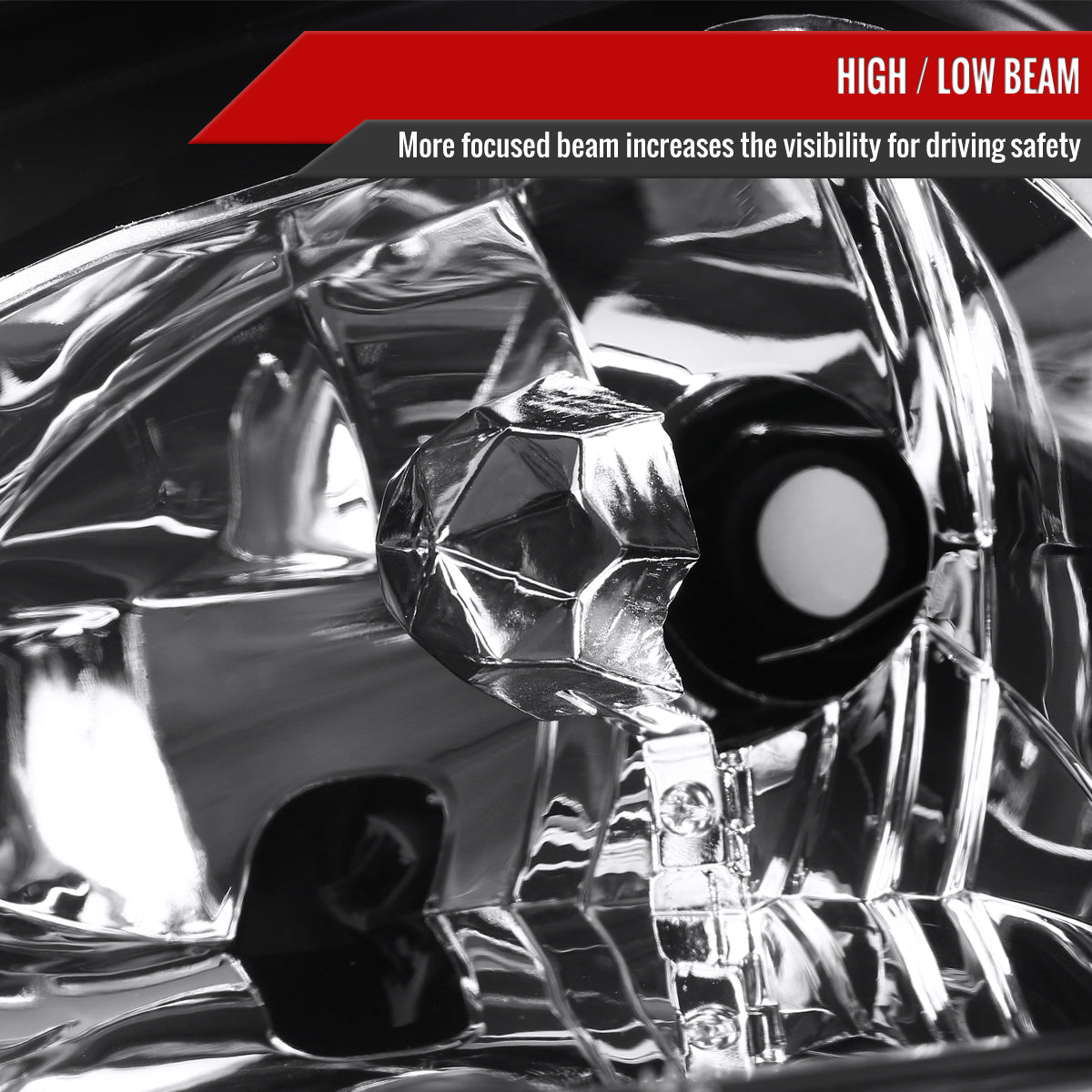 1993-1997 Honda Del Sol Crystal Headlights w/ Amber Reflector (Matte Black Housing / Clear Lens)
