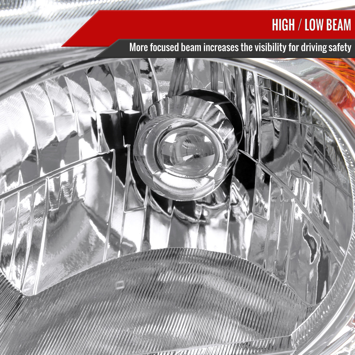 2003-2008 Honda Element Factory Style Headlights (Chrome Housing / Clear Lens)
