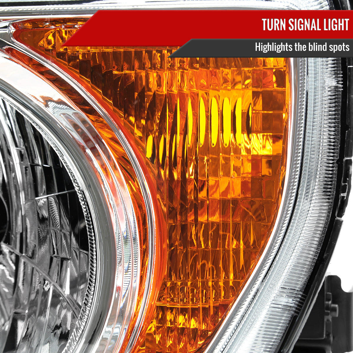 2003-2008 Honda Element Factory Style Headlights (Chrome Housing / Clear Lens)