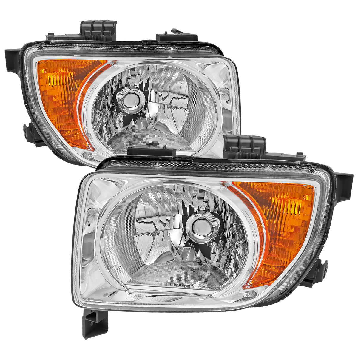 2003-2008 Honda Element Factory Style Headlights (Chrome Housing / Clear Lens)