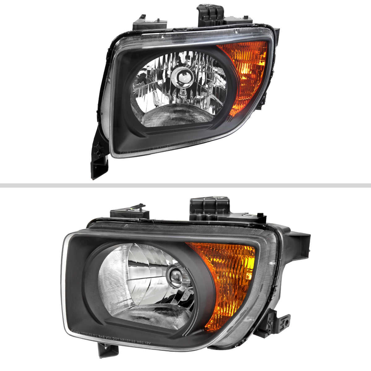 2003-2008 Honda Element Factory Style Headlights (Matte Black Housing / Clear Lens)