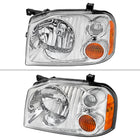 2001-2004 Nissan Frontier XE Factory Style Headlights (Chrome Housing / Clear Lens)