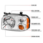 2001-2004 Nissan Frontier XE Factory Style Headlights (Chrome Housing / Clear Lens)