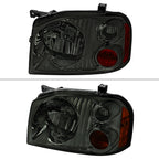 2001-2004 Nissan Frontier XE Factory Style Headlight (Chrome Housing/Smoke Lens)