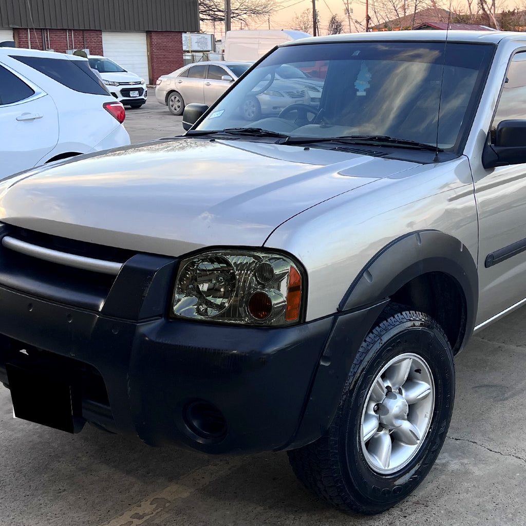 2001-2004 Nissan Frontier XE Factory Style Headlight (Chrome Housing/Smoke Lens)