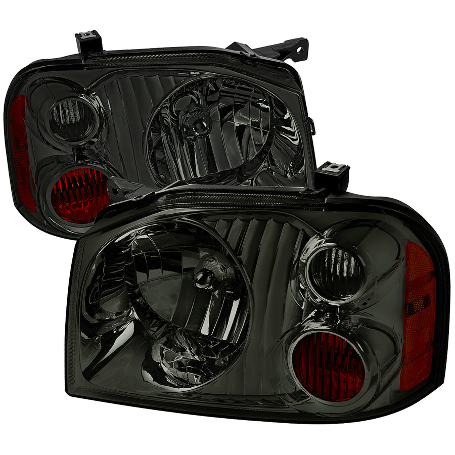 2001-2004 Nissan Frontier XE Factory Style Headlight (Chrome Housing / Smoked Lens)