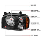 2001-2004 Nissan Frontier XE Factory Style Headlights (Matte Black Housing / Clear Lens)