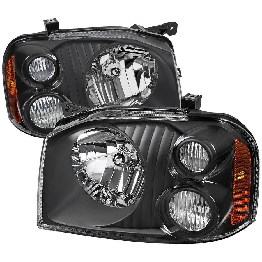 2001-2004 Nissan Frontier XE Factory Style Headlights (Matte Black Housing / Clear Lens)