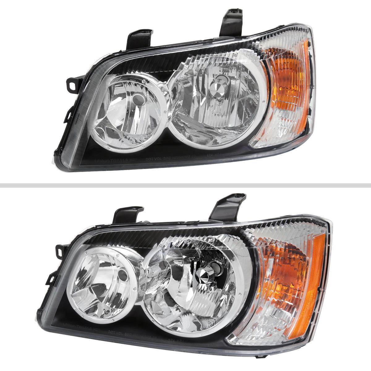 2001-2003 Toyota Highlander Factory Style Headlights (Chrome Housing / Clear Lens)