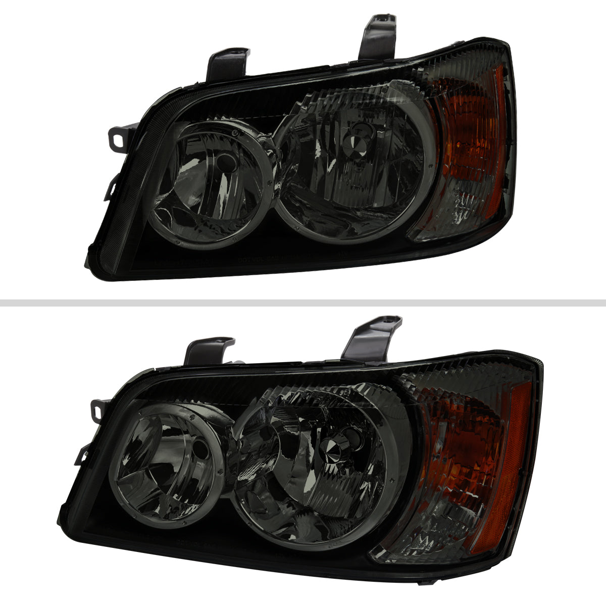 2001-2003 Toyota Highlander Factory Style Headlights (Chrome Housing / Smoked Lens)