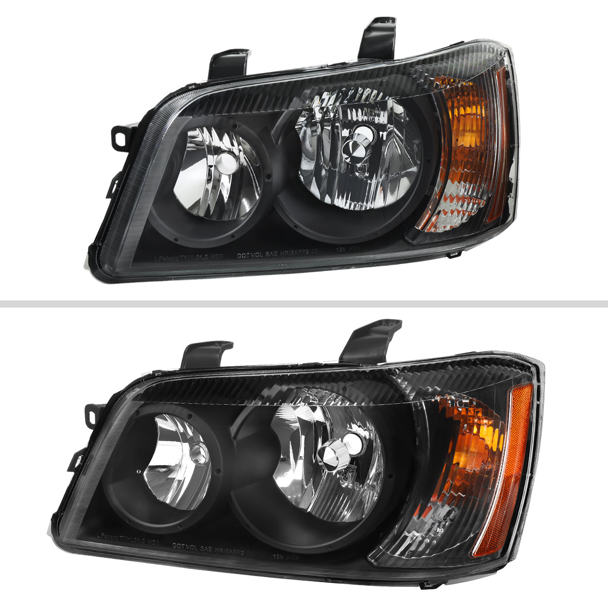 2001-2003 Toyota Highlander Factory Style Headlights (Matte Black Housing / Clear Lens)