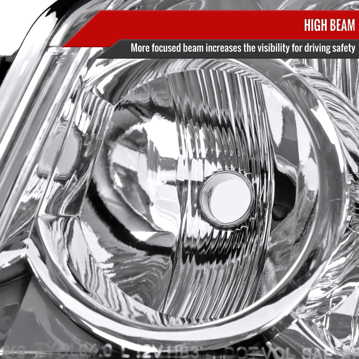 2004-2007 Toyota Highlander Factory Style Headlights (Chrome Housing / Clear Lens)