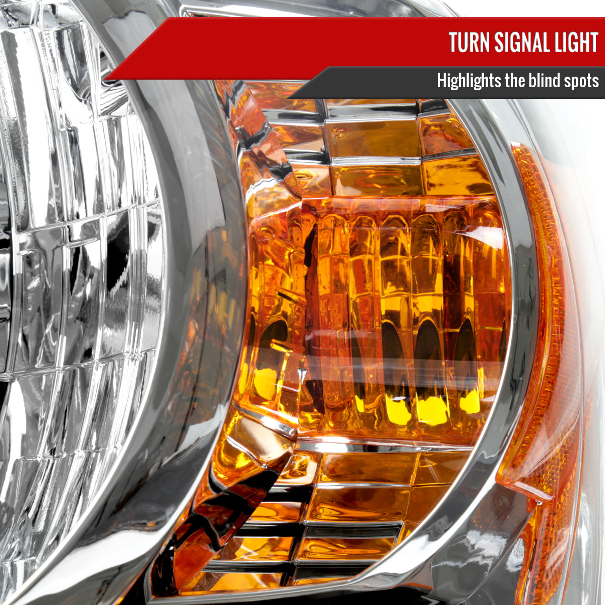 2004-2007 Toyota Highlander Factory Style Headlights (Chrome Housing / Clear Lens)