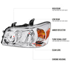 2004-2007 Toyota Highlander Factory Style Headlights (Chrome Housing / Clear Lens)