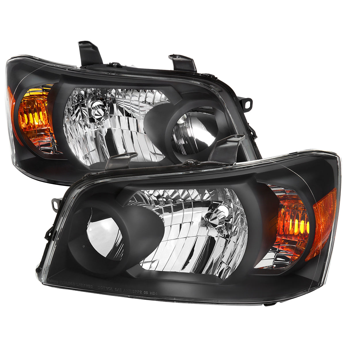 2004-2007 Toyota Highlander Factory Style Headlights (Matte Black Housing / Clear Lens)