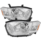 2008-2010 Toyota Highlander Factory Halogen Replacement Headlights (Chrome Housing / Clear Lens)