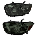 2008-2010 Toyota Highlander Factory Halogen Replacement Headlights (Chrome Housing / Smoked Lens)