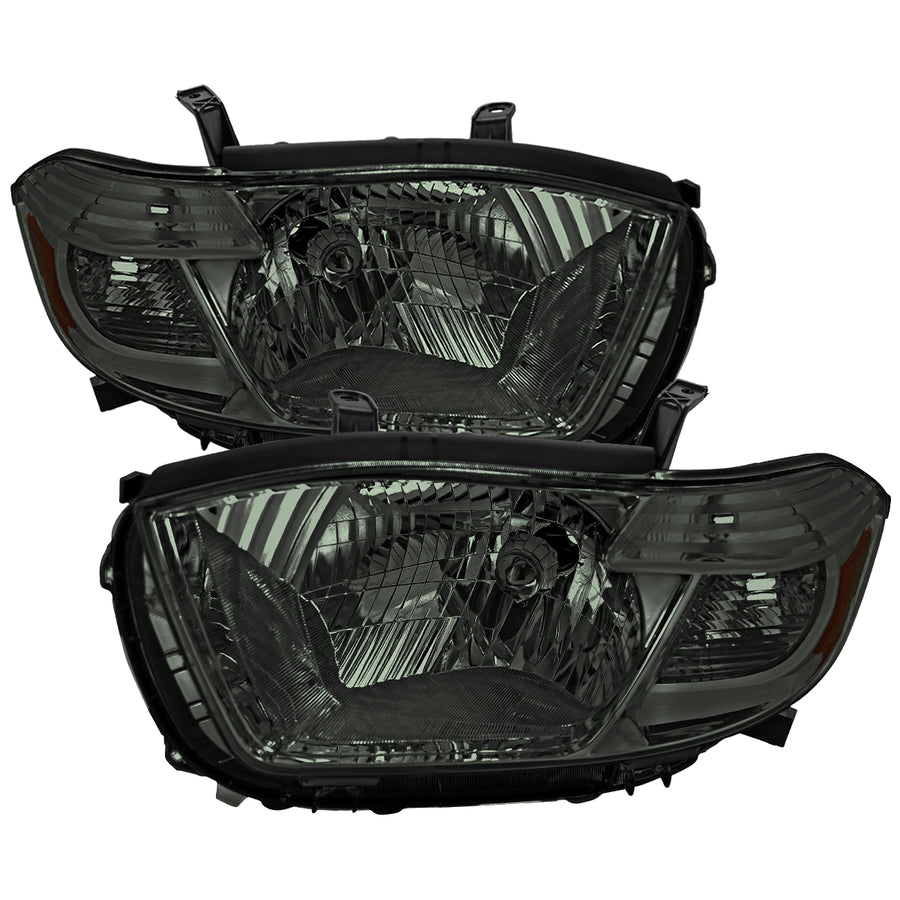 2008-2010 Toyota Highlander Factory Halogen Replacement Headlights (Chrome Housing / Smoked Lens)