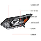 2016-2018 Honda HR-V Factory Style Headlights (Glossy Black Housing / Clear Lens) - Driver Side Only