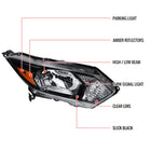 2016-2018 Honda HR-V Factory Style Headlights (Glossy Black Housing / Clear Lens) - Passenger Side Only