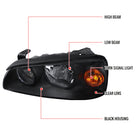 2004-2006 Hyundai Elantra Factory Style Headlights (Matte Black Housing / Clear Lens)