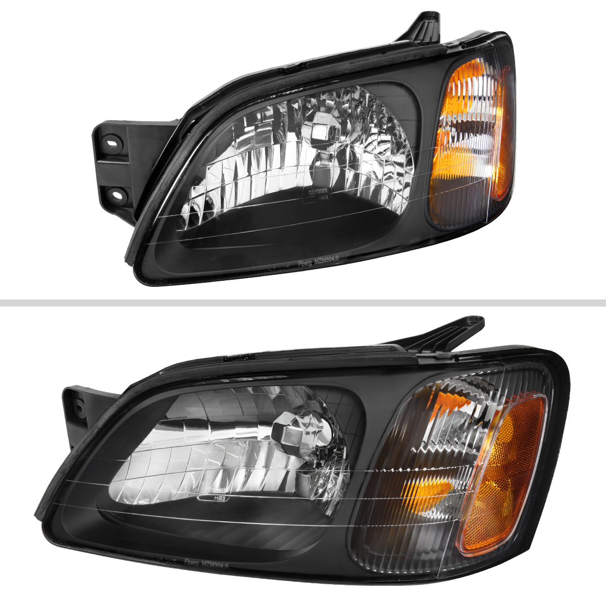 2000-2004 Subaru Legacy Brighton / 2003-2006 Baja Sport Factory Style Headlights (Matte Black Housing / Clear Lens)