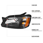 2000-2004 Subaru Legacy Brighton / 2003-2006 Baja Sport Factory Style Headlights (Matte Black Housing / Clear Lens)