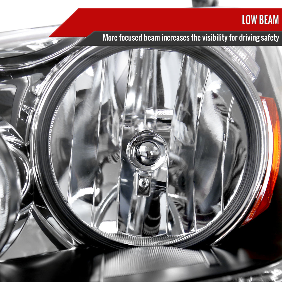 2005-2007 Honda Odyssey Factory Style Crystal Headlights w/ 9006 Bulbs (Chrome Housing / Clear Lens)
