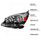 2005-2007 Honda Odyssey Factory Style Crystal Headlights w/ 9006 Bulbs (Chrome Housing / Clear Lens)